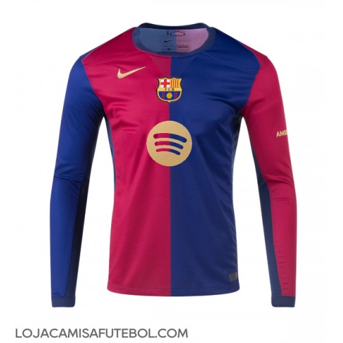 Camisa de Futebol Barcelona Equipamento Principal 2024-25 Manga Comprida